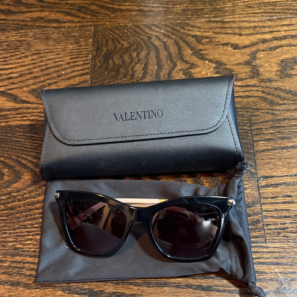 Valentino Rockstud Black Cat-Eye Sunglasses